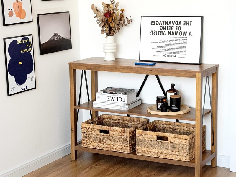 Rectangular Wicker Basket, Storage Basket with Built-In Handles, 1 Piece gallery