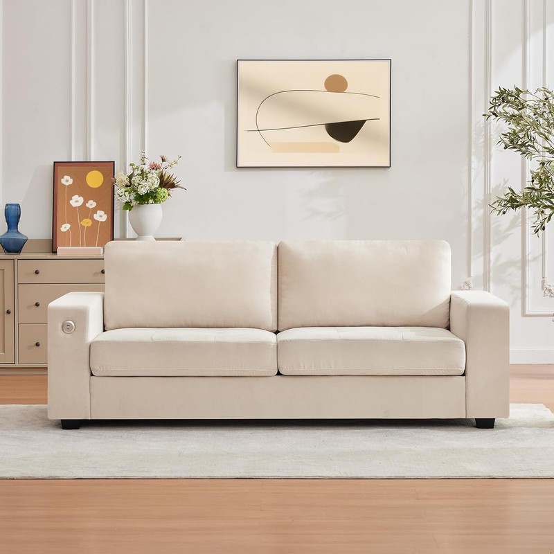 90" Oversized Sofa Comfy Deep Seat Chenille Upholstered Cloud Couch No Assembly gallery