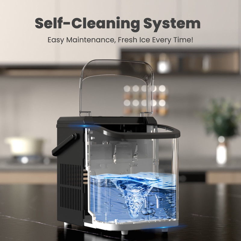 CONCETTA Portable Ice Maker Machine, 26.5 lb/Day Ice, Two Ice Sizes, Black NEW! gallery
