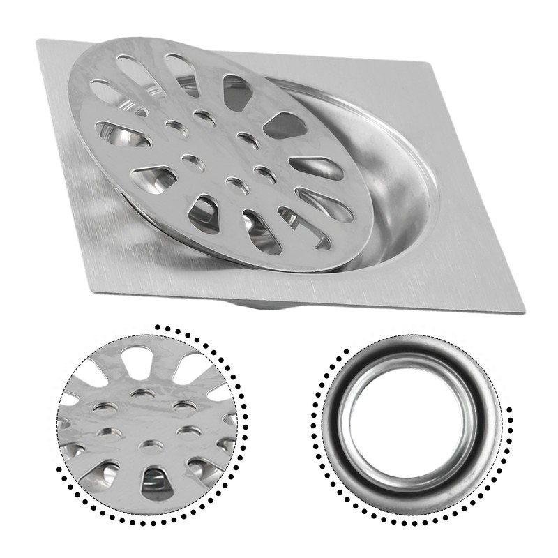 Modern Grid Pattern Square Shower Floor Drain Easy to Clean and Maintain gallery