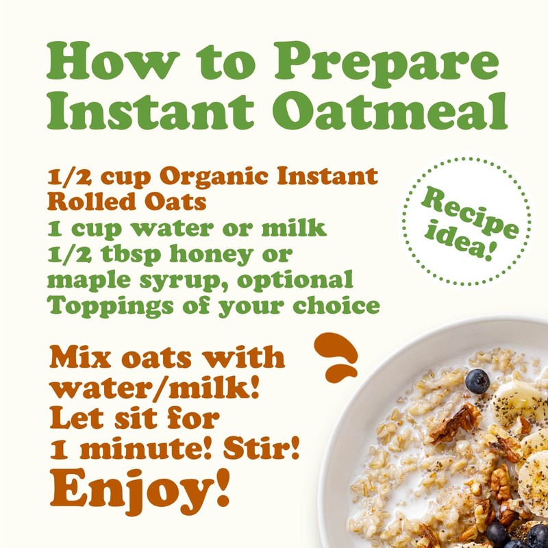 Organic Instant Rolled Oats – Ready in 1 Minute Non-GMO Whole Grain Oatmeal gallery