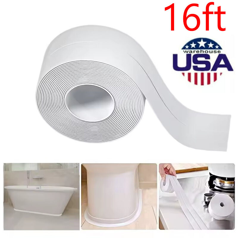 3PCS Caulk Tape Waterproof Self Adhesive for Bathroom Caulking Tape Shower Caulk gallery