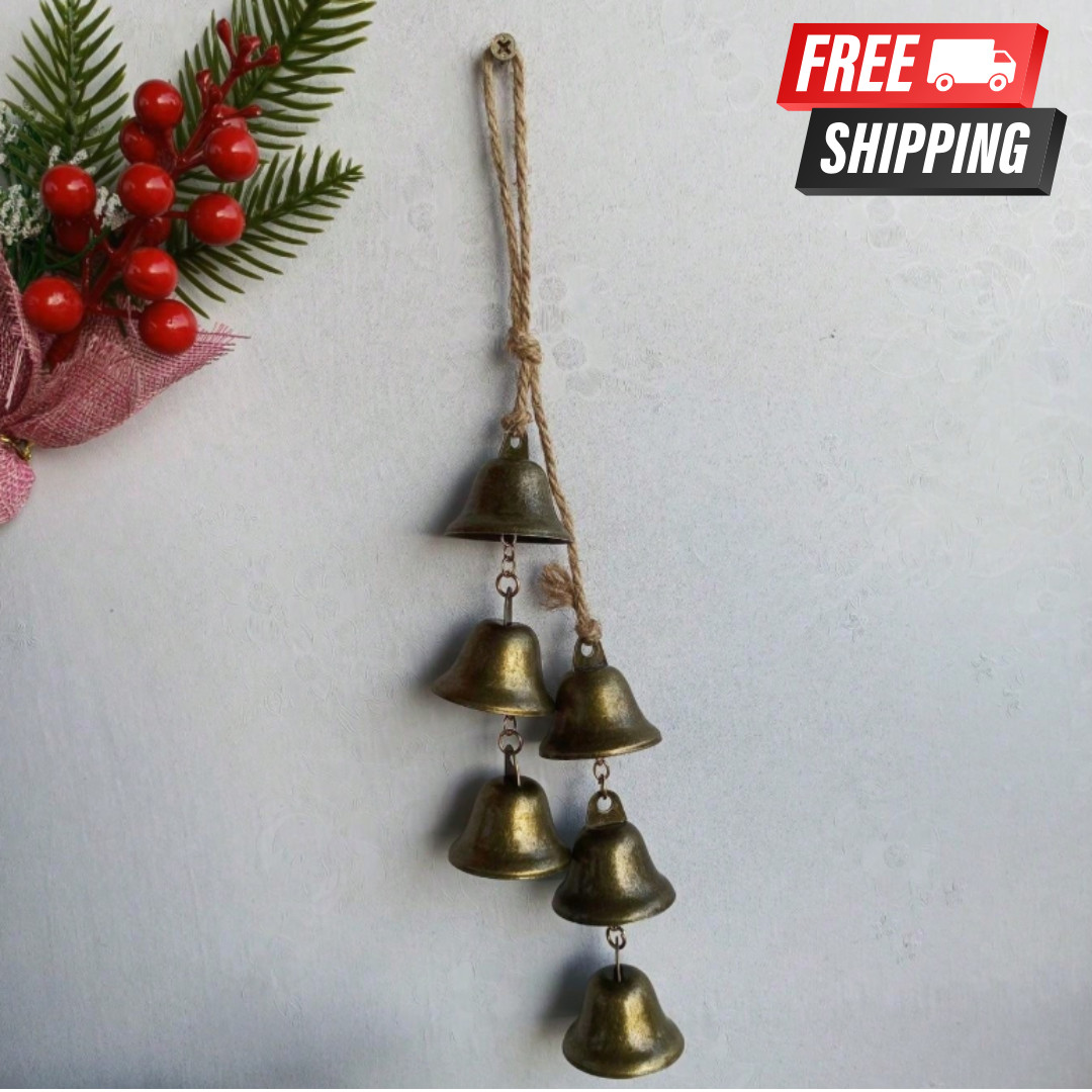 6pc/1 Set Metal Bells On Ropes Wind Chimes Home Decor Positive Energy Protection gallery