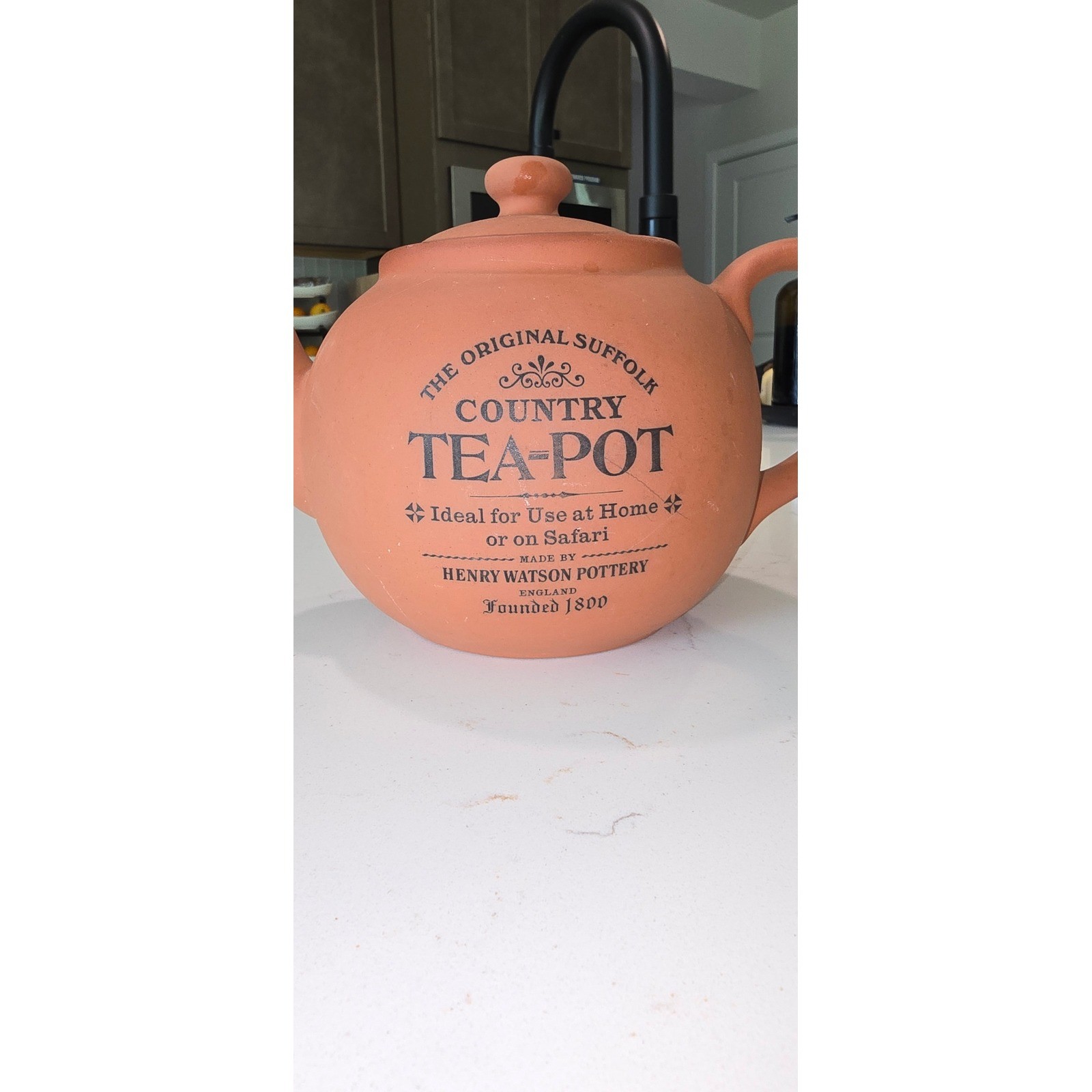 Henry Watson Pottery Original Suffolk Country Tea-Pot Terracotta England Teapot gallery