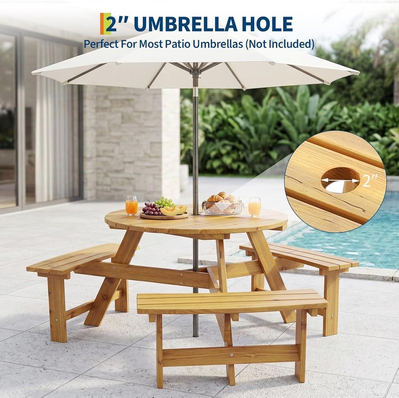 Picnic Table Camping Bench Picnic Set Outdoor Backyard Garden Patio Dining Party gallery