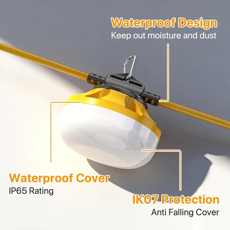 LED Construction String Lights: 50FT IP65 Waterproof ETL Certified Crawl Space L gallery