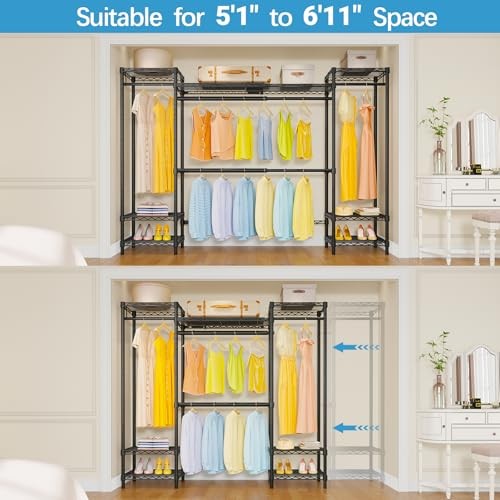 X30 Expandable Clothes Rack Adjustable from 5'1" to 6'11", 950lbs Capacity gallery