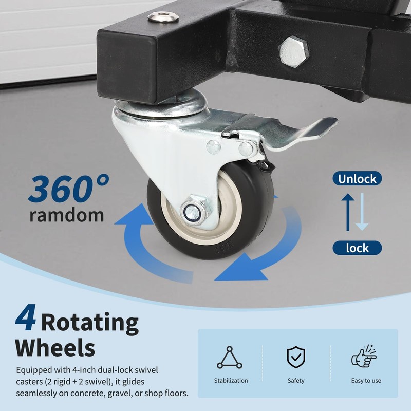 400LB Adjustable Height Auto Creeper |Capacity, 6 Wheels, Foldable Frame gallery