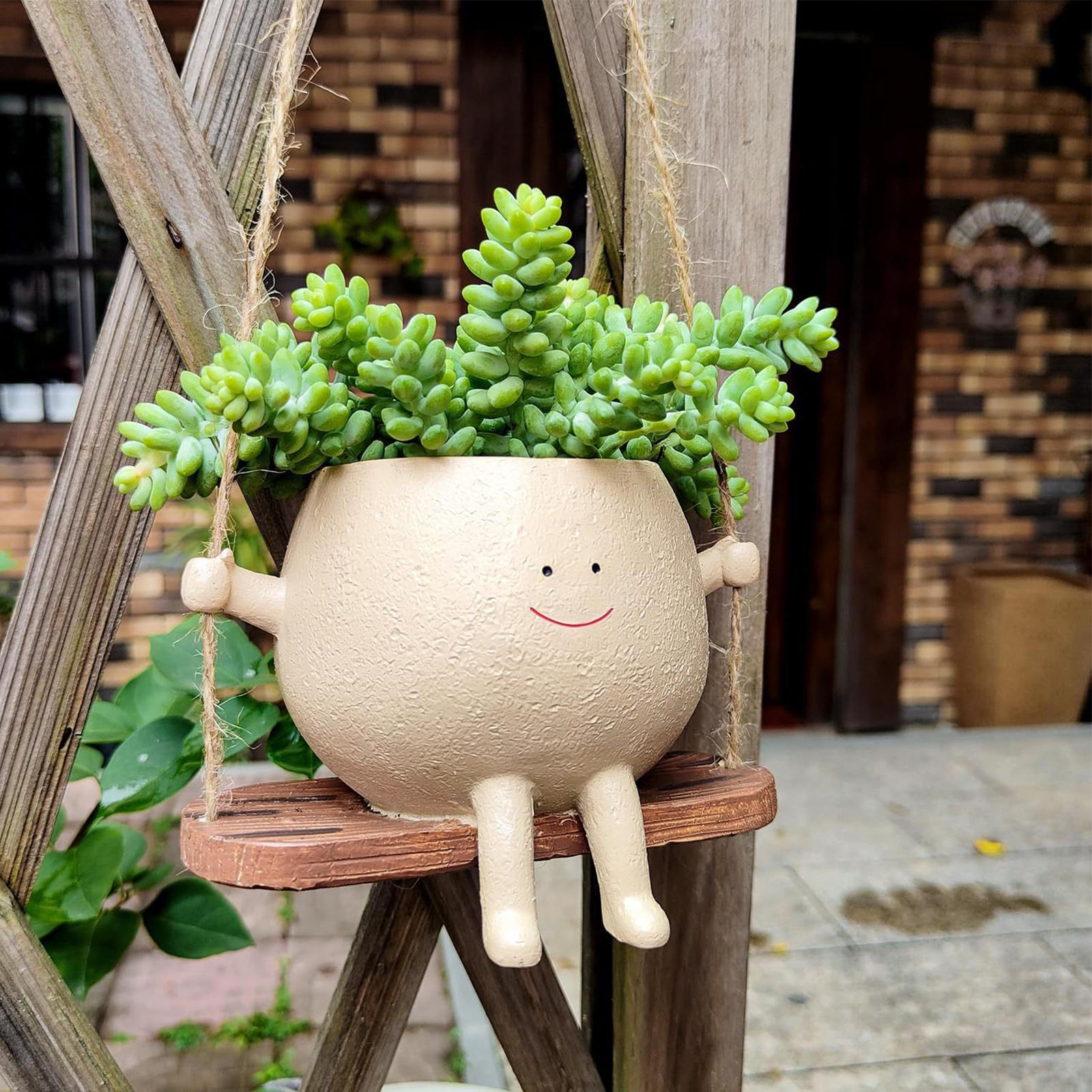 Cute Swing Planter Pot Hanging Succulent Flower Plants Pots Basket Garden Decor gallery