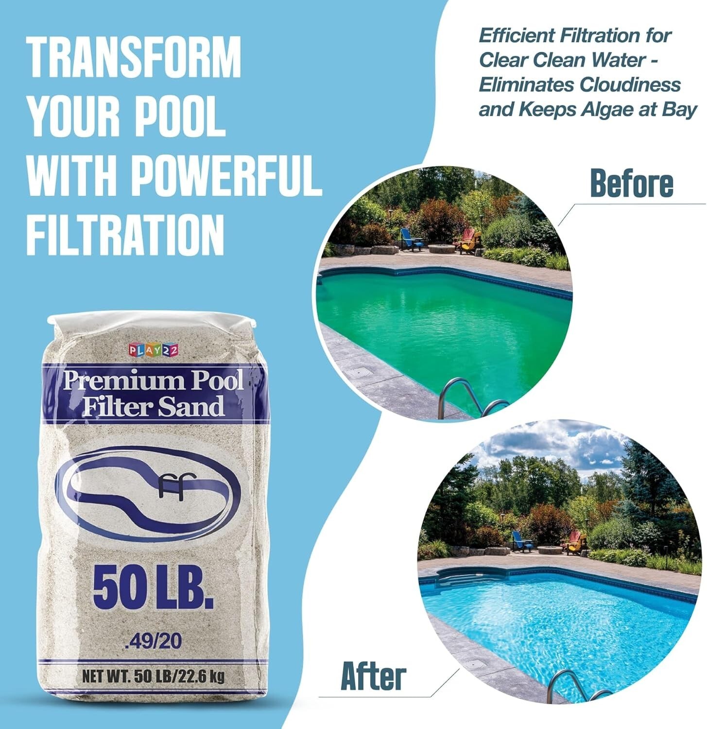 Pool Filter Sand - Pool Sand, 50 Pound Bag Silica Sand for Pool Filter gallery
