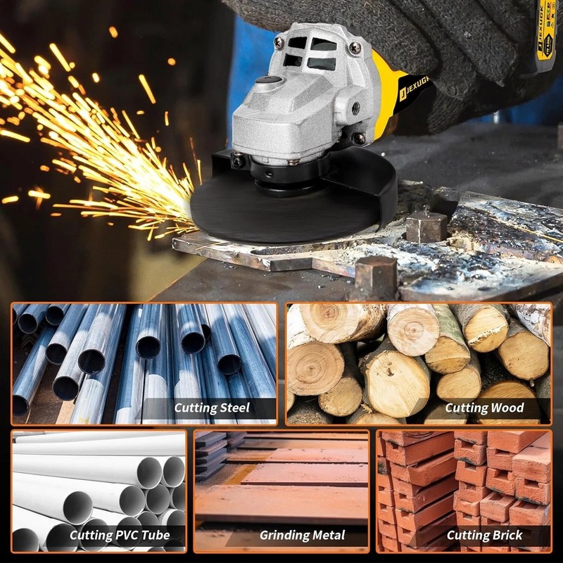 5" Cordless Angle Grinder Kit Brushless Battery Grinder with 2x6.0Ah Batteries gallery