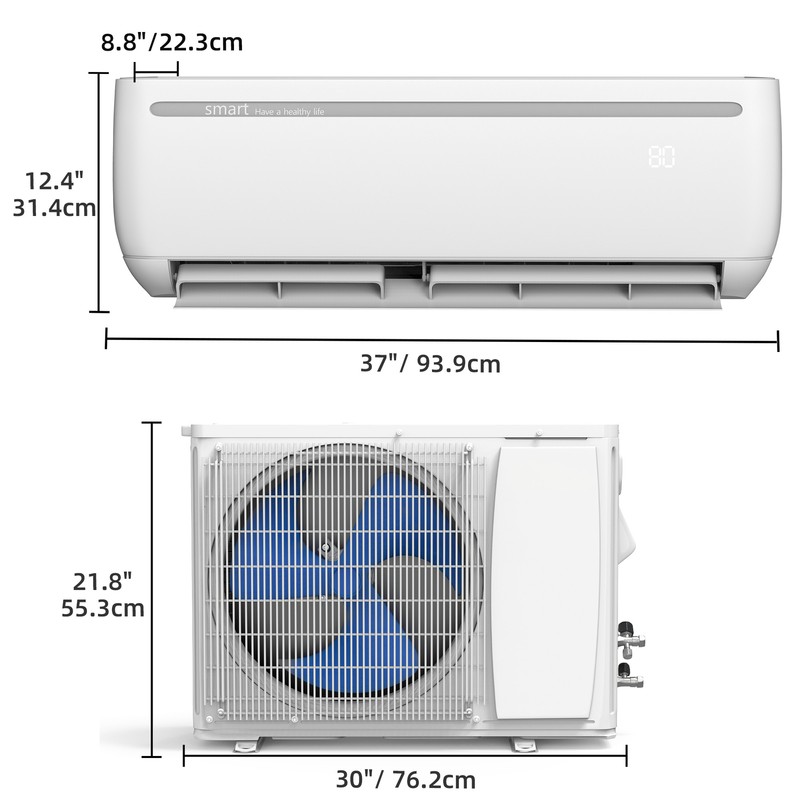 18000 BTU Mini Split Air Conditioner Heat Pump System 19 SEER2 208-230V 1250SqFt gallery