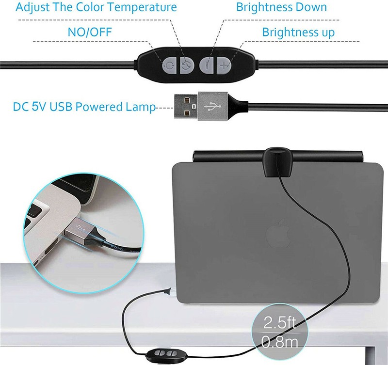 LED Screen Bar Light USB Computer Monitor Eye-Caring Reading Desk Lamp Dimmable gallery