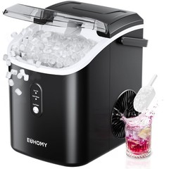 Nugget Ice Maker Countertop with Handle, Ready in 6 Mins, 34lbs Per Day, Remo…