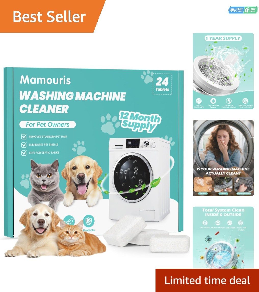 Mamouris Clean Washing Machine Cleaner Tablets - 24 Pack for a 12 Supply gallery