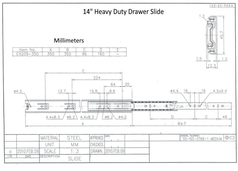 { 1 Pair } 14" Heavy Duty Drawer Slides - Premium Quality Furniture OEM gallery