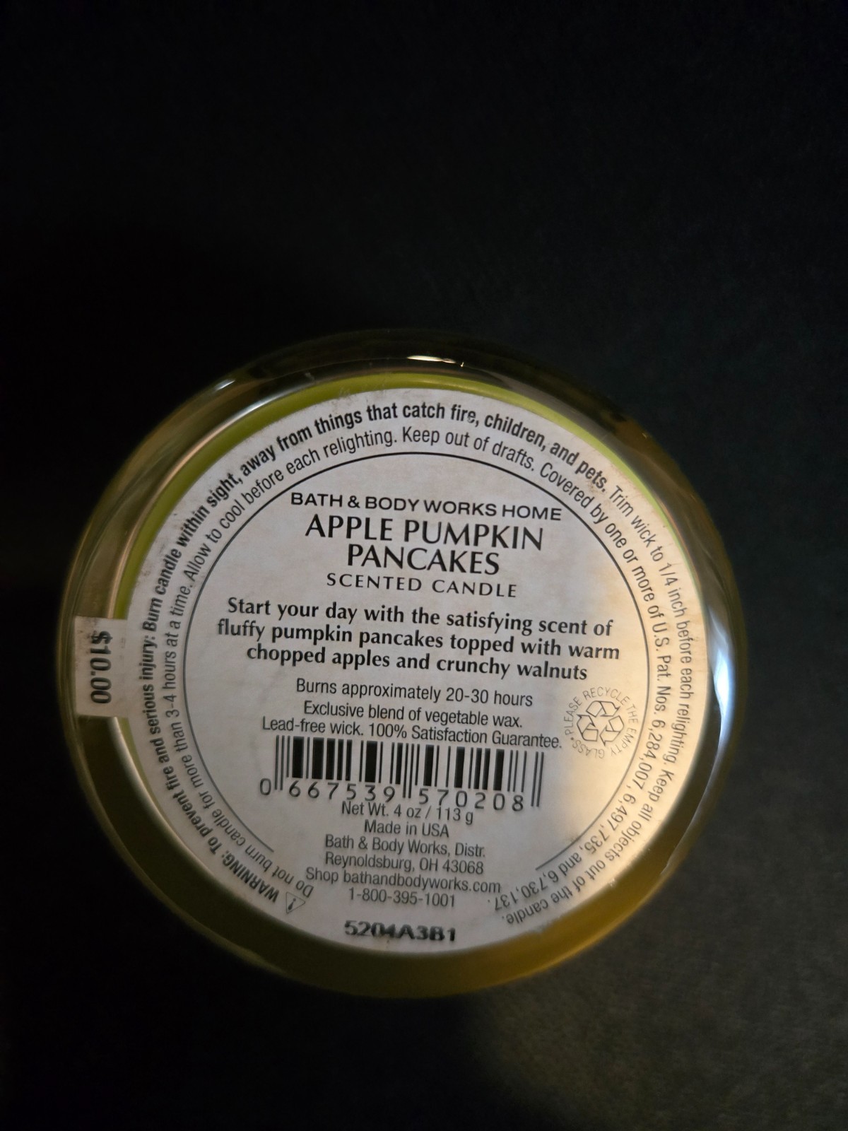 BATH AND BODY WORKS APPLE PUMPKIN PANCAKES CANDLE 4 OZ gallery