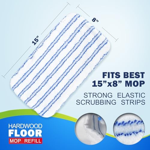 Large Surface Flat Mop, 15x8 Inches, 3Pack Microfiber Wet Mop Refills, gallery