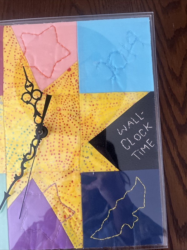 Handmade Quilted Wall Clock - Works - “Sue 2019” - Works Battery Not Included gallery