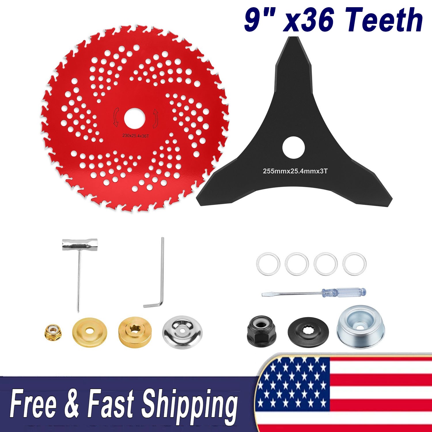 Teeth Carbide Tipped Blade Kit for Brush Cutter Weed Eater Trimmer gallery