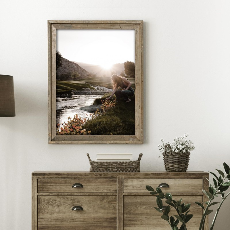 Rustic 9x12 Picture Frame, Reclaimed Barnwood Photo Frame with HD Tempered Gl... gallery