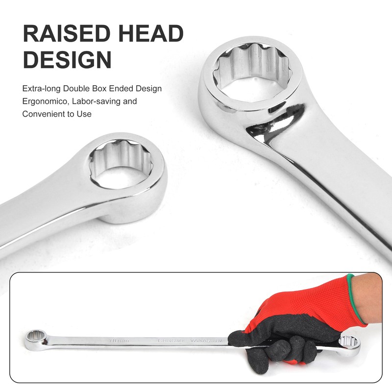 Extra Long Box End Wrench Set, Metric Durable Aviation Spanner 6PCS CRV 8 - 19mm gallery