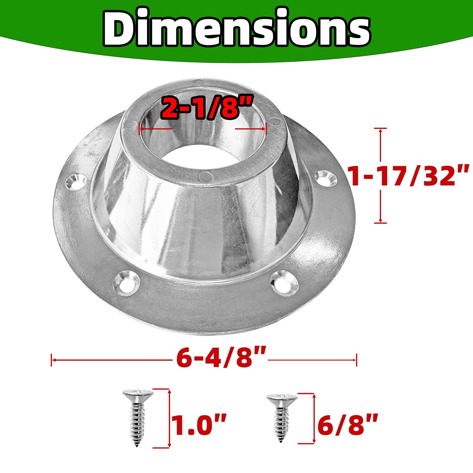 2 Pack RV Table Base Mount - 2 1/8 inch Aluminum Pedestal Sliver gallery