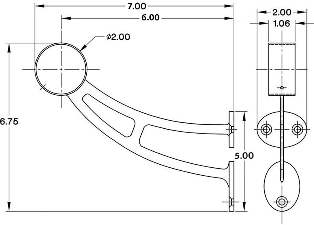 2 Pcs Stainless Steel 316 Grade Bar & Floor Mount Combination Foot Rail Bracket gallery