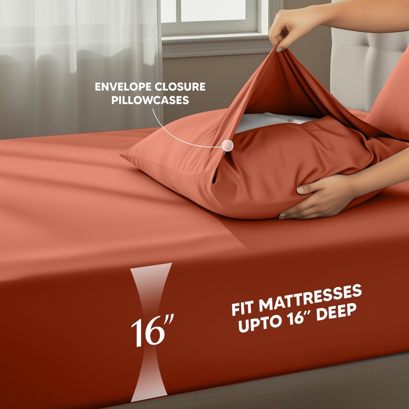 Utopia Bedding California King Size Sheet Set – 4 Piece Bed Sheets, Soft and ... gallery