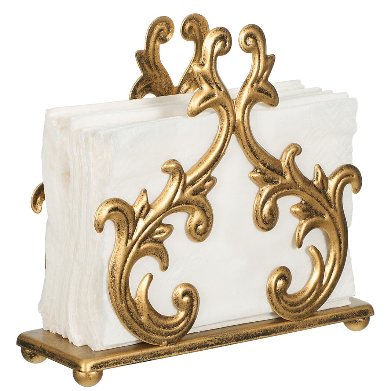 Gold Napkin Holders for Table Metal Kitchen Napkin Paper Organizer Upright Ti... gallery