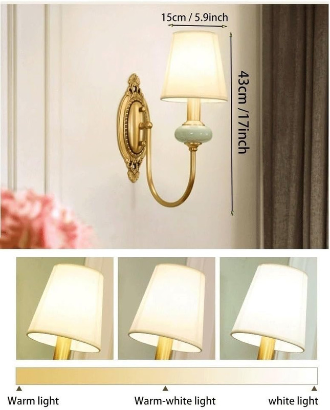 Rechargeable Wireless Antique Brass Wall Sconces with Remote - Set of 2 gallery