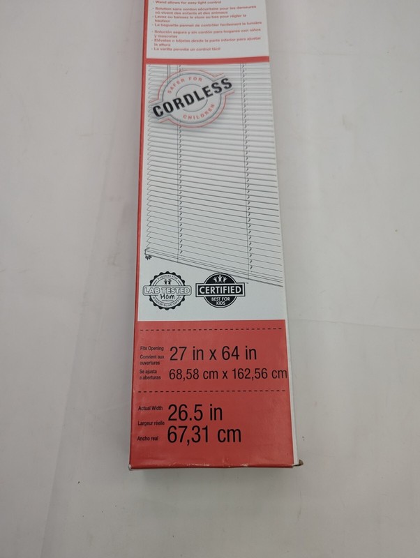 Project Source 1" Cordless Vinyl Mini Blind, White - Size 23" x 42" - Child Safe gallery