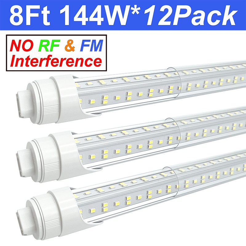 Two Pin 8Ft Led Shop Bulbs 12Pack HO R17d T8 8FT LED Shop Lights 144W 18000LM gallery