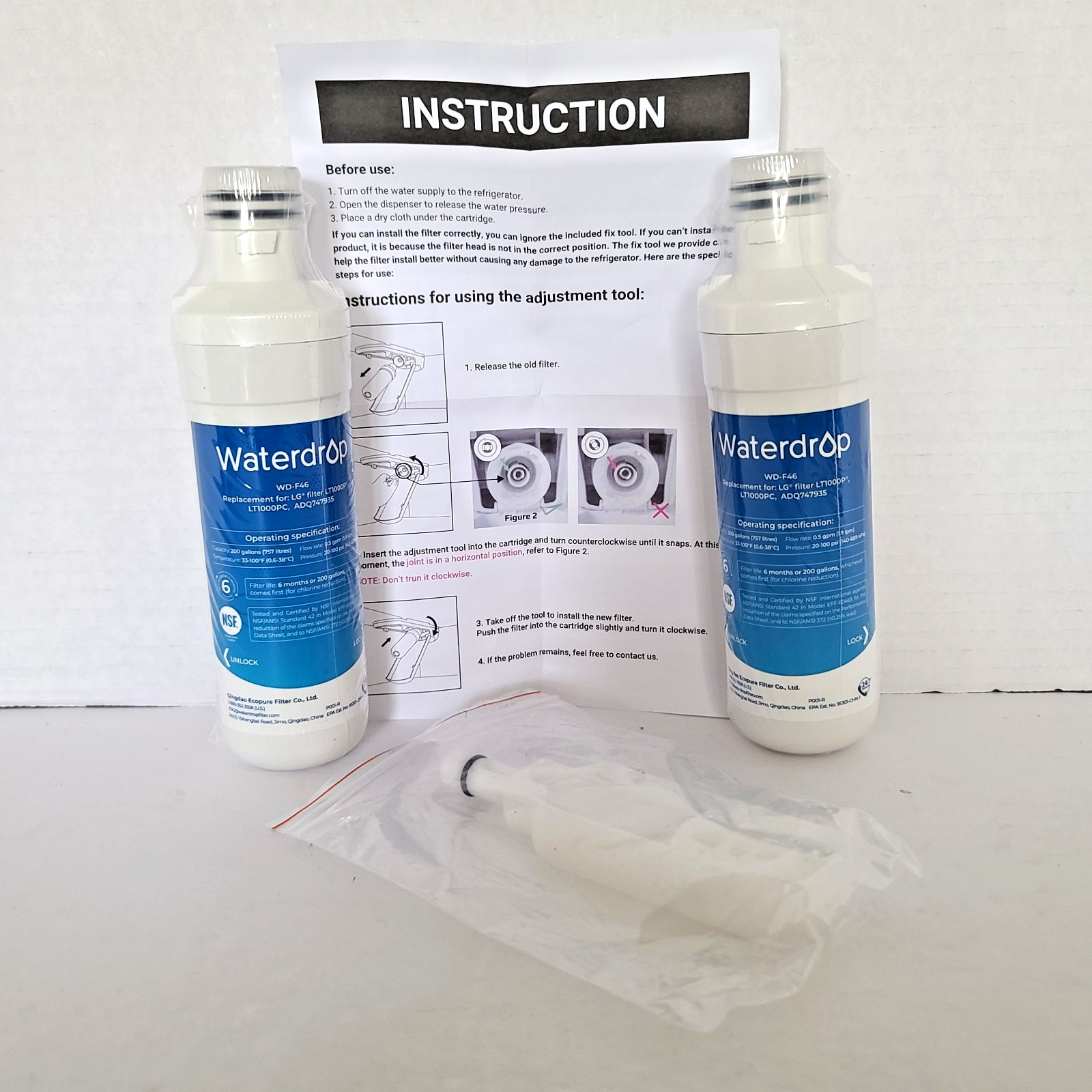 New Waterdrop WD-F46 Filter (2 Pack) Replacement for LG Water filters SEALED gallery
