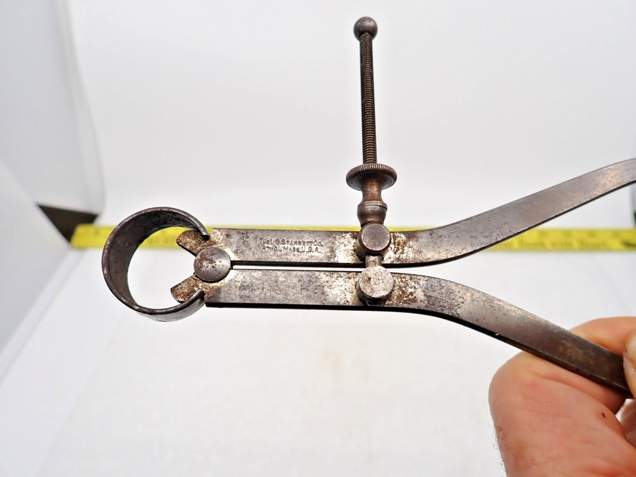 Vintage L.S.Starrett flat leg Spring Outside caliper (max-6") made in USA gallery