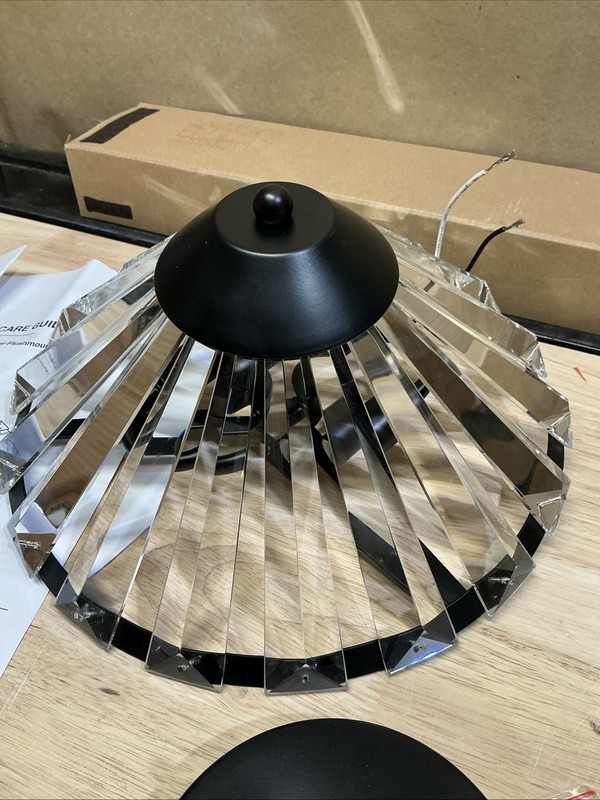 Alsy 11” Matte Black Transitional SemiFlush Mount with Clear Glass Faceted Shade gallery