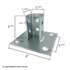 (4) 4 Hole Post Base, 6" Square for 1-5/8" Strut Channel, Side Orientation gallery