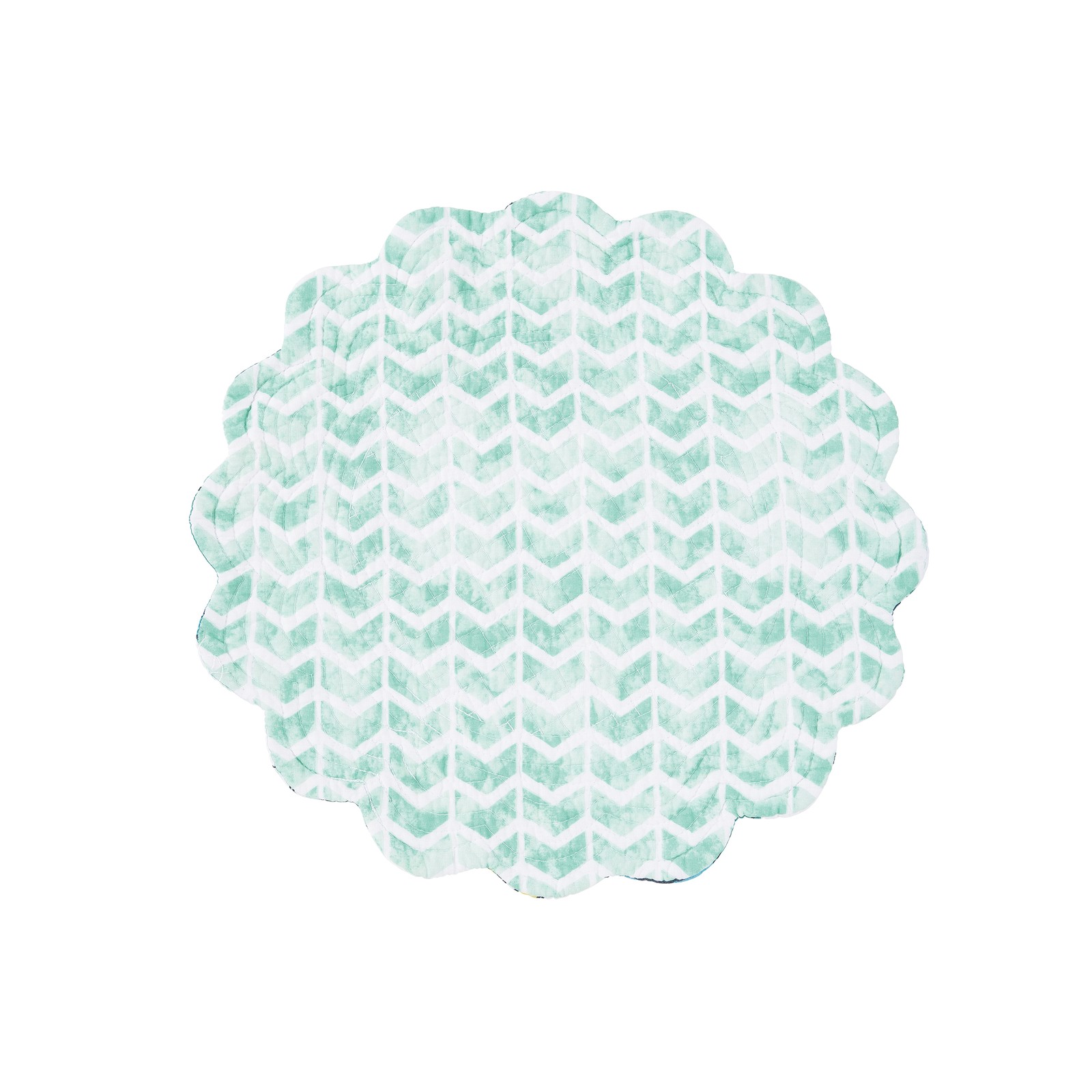 Dockside Single Placemat Quilted Round Nautical Coastal Sea Life Ocean, 17" gallery