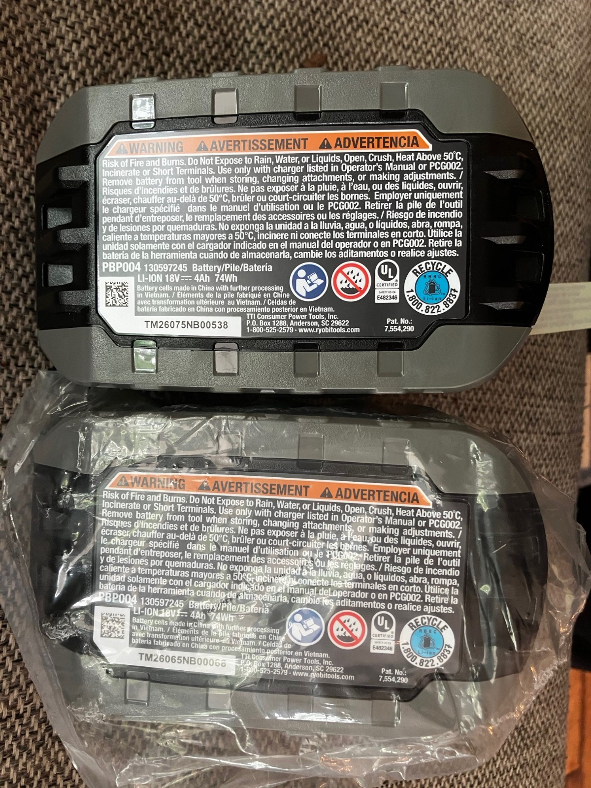 Ryobi PBP2004 High Performance HP Battery Li-Ion 4.0 Ah 2-Pack PBP004 18V 4Ah gallery