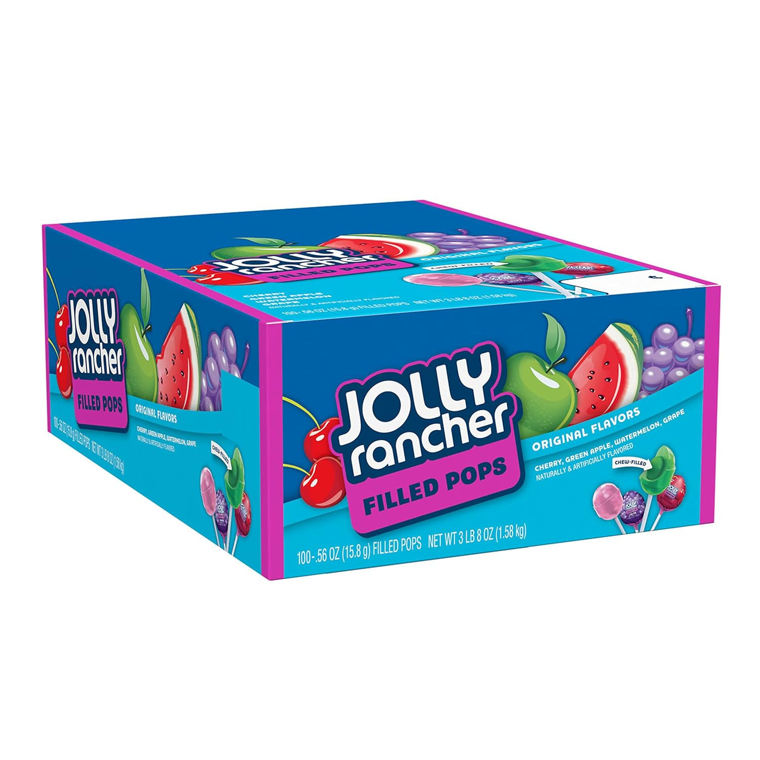 Filled Pops Assorted Fruit Flavored Candy Box, 56 Oz (100 Pieces) gallery
