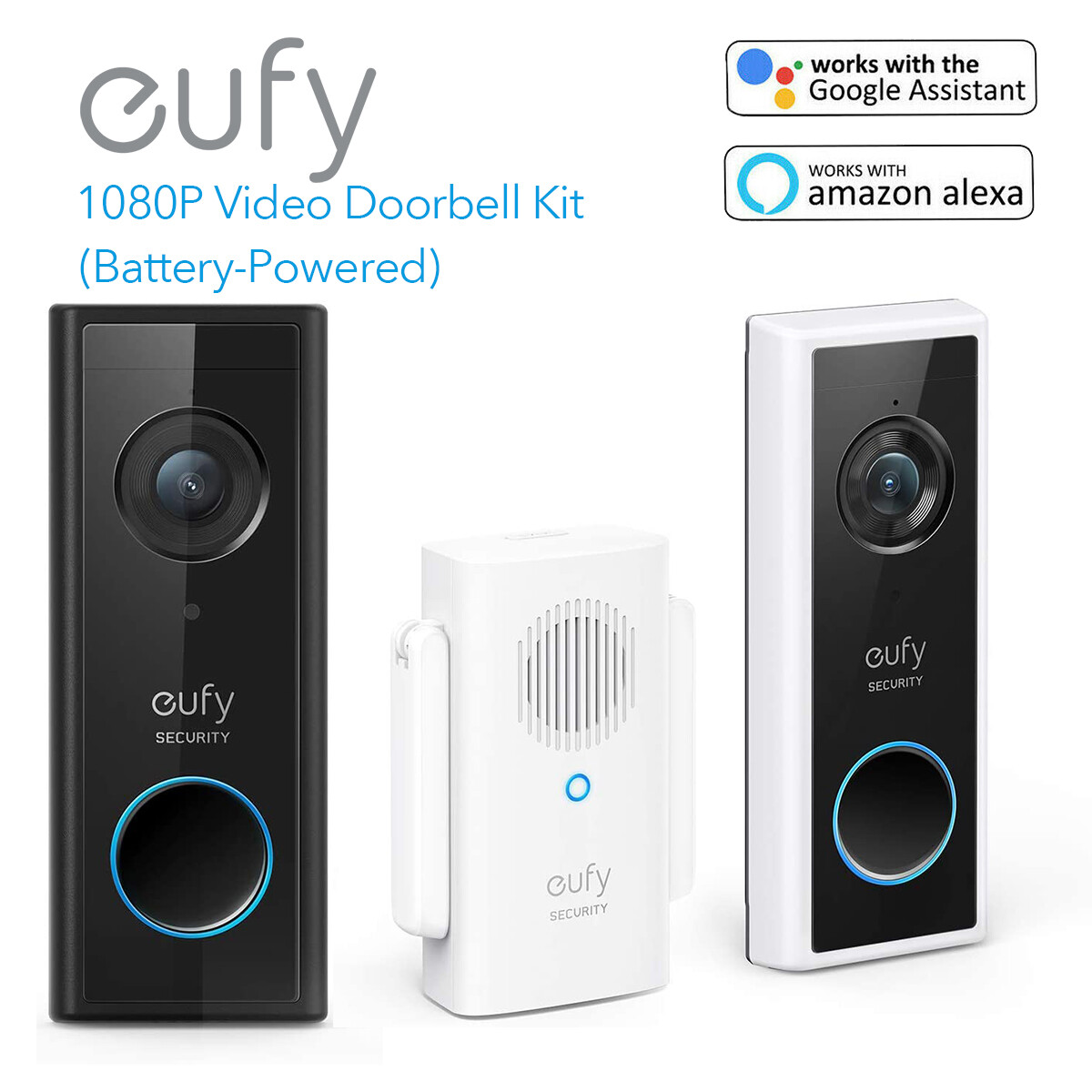 eufy Wireless Video Doorbell 1080P Security Camera Smart Intercom w/ Wi-Fi Chime gallery