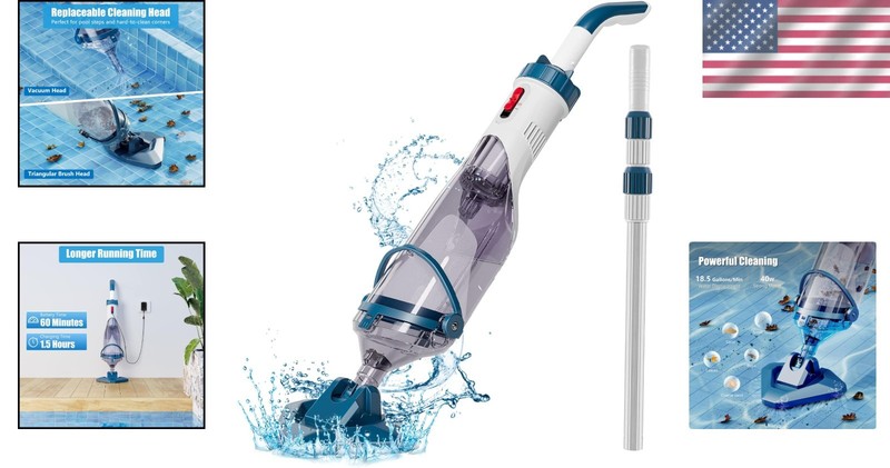 Durable Pool Cleaner with Plastic Construction 28 Inch Length for Versatility gallery