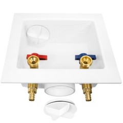 EFIELD Washing Machine Outlet Box , 1/4 Turn Brass Valves , 1/2″ Crimp Pex Inlet