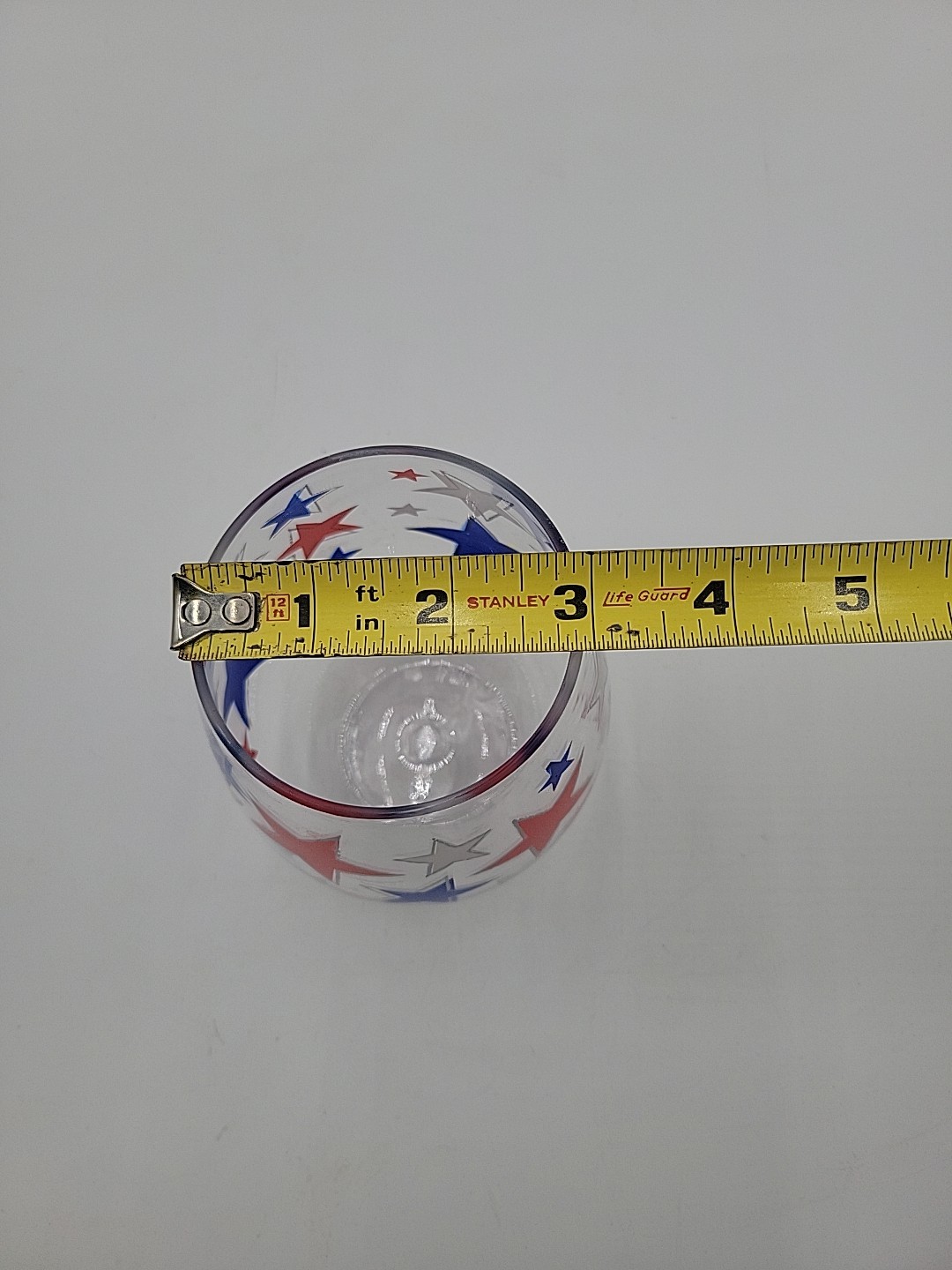 Patriotic Red, White & Blue Plastic Stemless Wine Glass 4th Of July Independence gallery