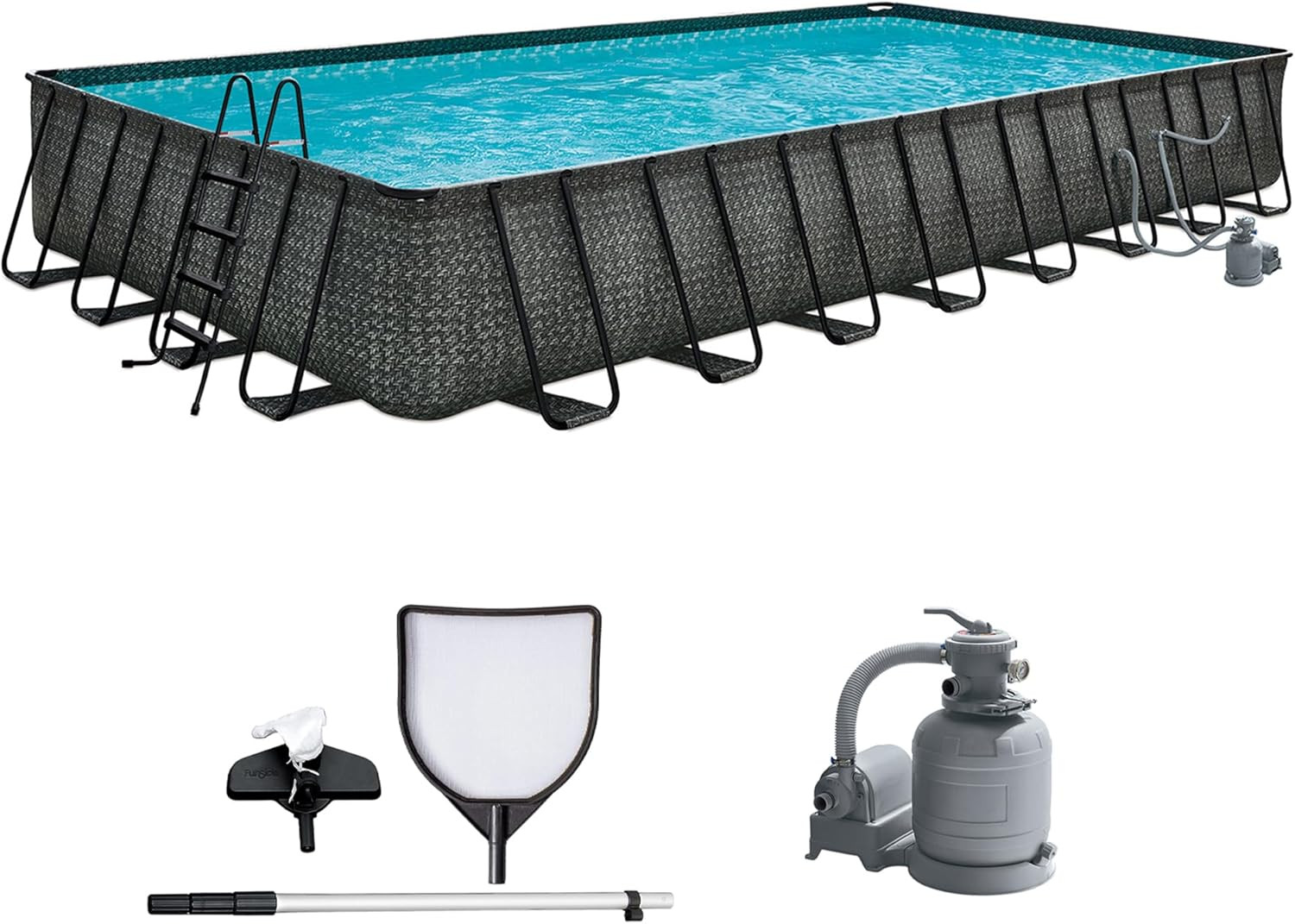 Oasis Designer 32' x 16' x 52" Rectangular Above Ground Pool Set gallery