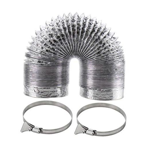 Flexible Dryer Vent Duct Hose Kit (4 in Diameter by 10 ft Length) - Silver gallery