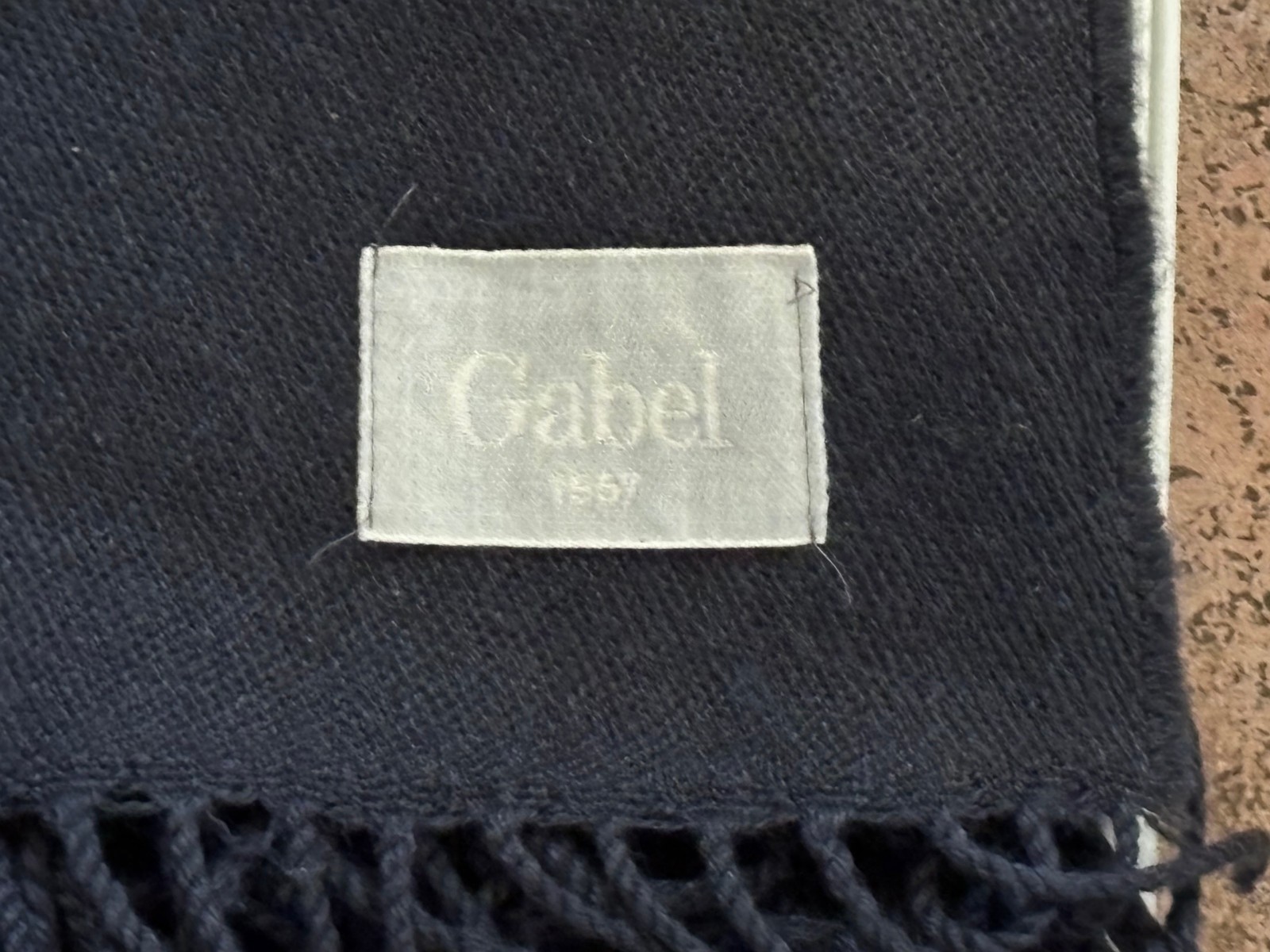 NEW GABLE 1957 BLACK Lambswool/Cashmere/Silk Blend Throw 51” x 73” (FRINGE END) gallery
