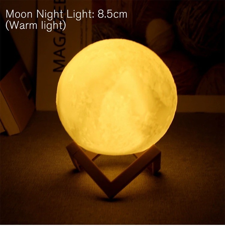 LED Moon Night Light 3D Star Lamp USB Touch Control Bedroom Decor Gift gallery