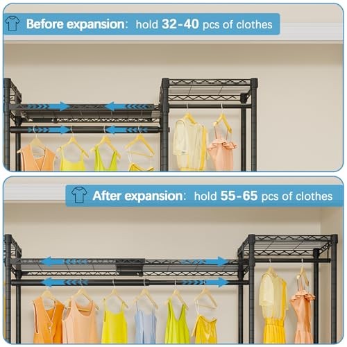 X30 Expandable Clothes Rack Adjustable from 5'1" to 6'11", 950lbs Capacity gallery
