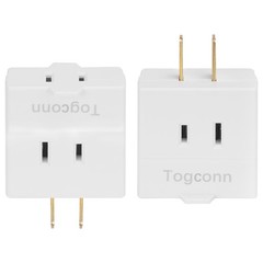 2-Prong 3-Outlet Polarized Wall Extender 2 Pack – Multi Plug Splitter Convert…
